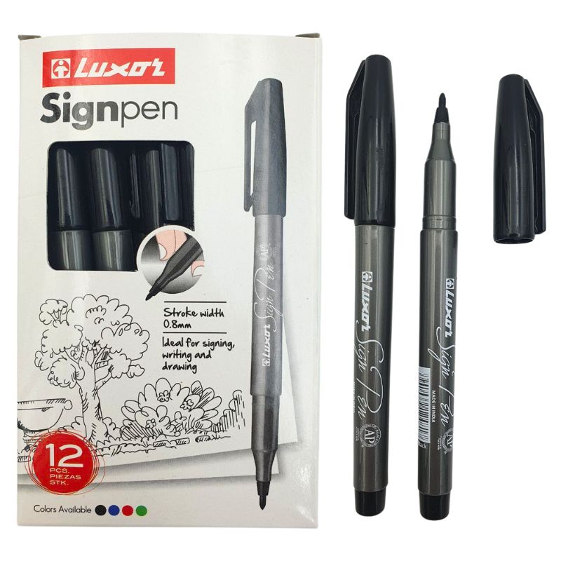Marker "Luxor" /5111/ "Sign Pen" 0.8 mm, water-based, black (12/144/1152)