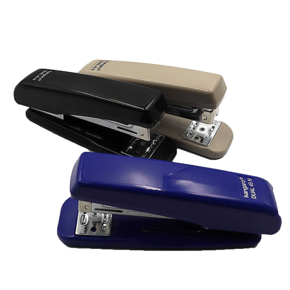 Stapler "Kangaro" /DUAL-45N/ #10-24/6 20-30 sheets, depth 64mm, length 123mm, plastic mix (1/10/120)