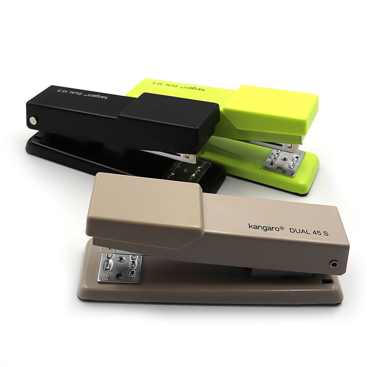 Stapler "Kangaro" /DUAL-45S/ #10 -24/6 20-30 sheets, depth 64mm, length 121mm, anti-stapler, metal mix (1/10/120)
