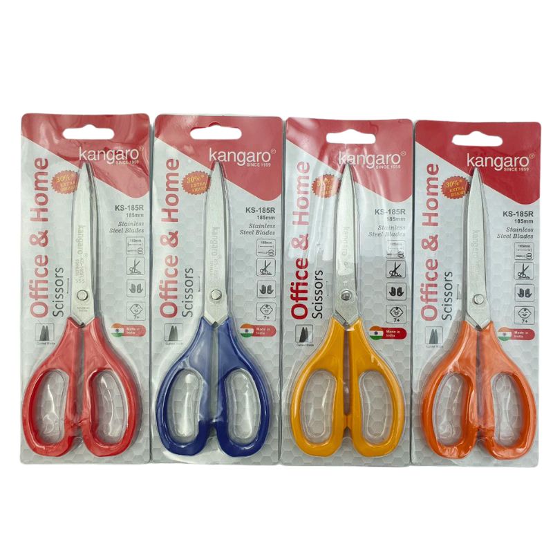 Office scissors "Kangaro" /KS-185R/ 185mm mix (1/12/144)