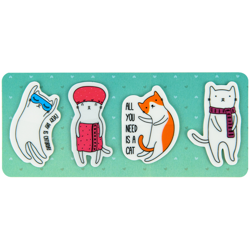 Index registers "Kite" /K22-479-6/ plastic 4x20 pcs, 35x50 mm "Cats" (1/25/100)