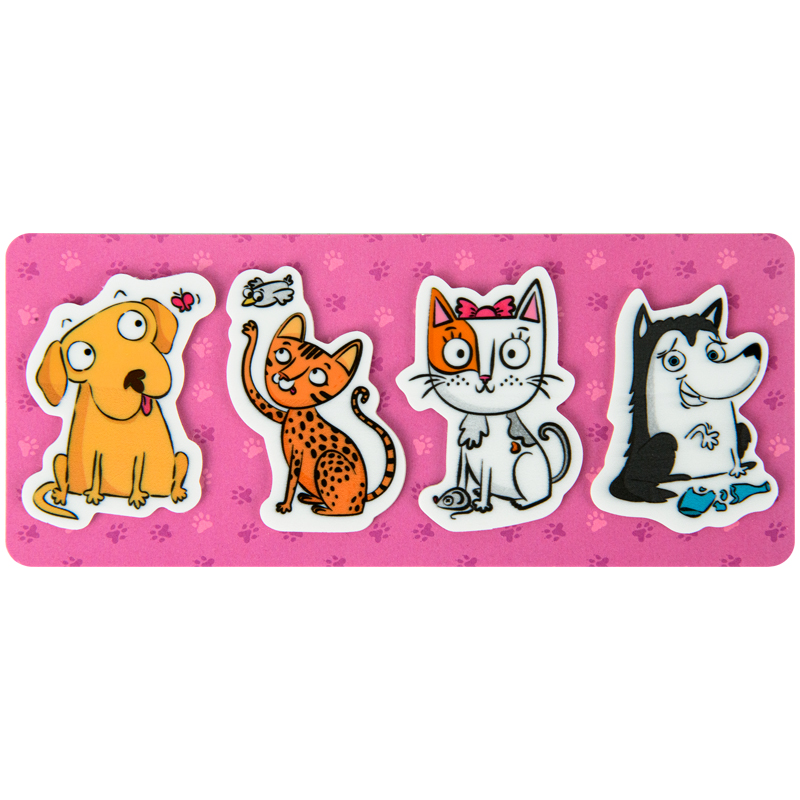 Index registers "Kite" /K22-479-5/ plastic 4x20 pcs, 35x50 mm "Pets" (1/25/100)