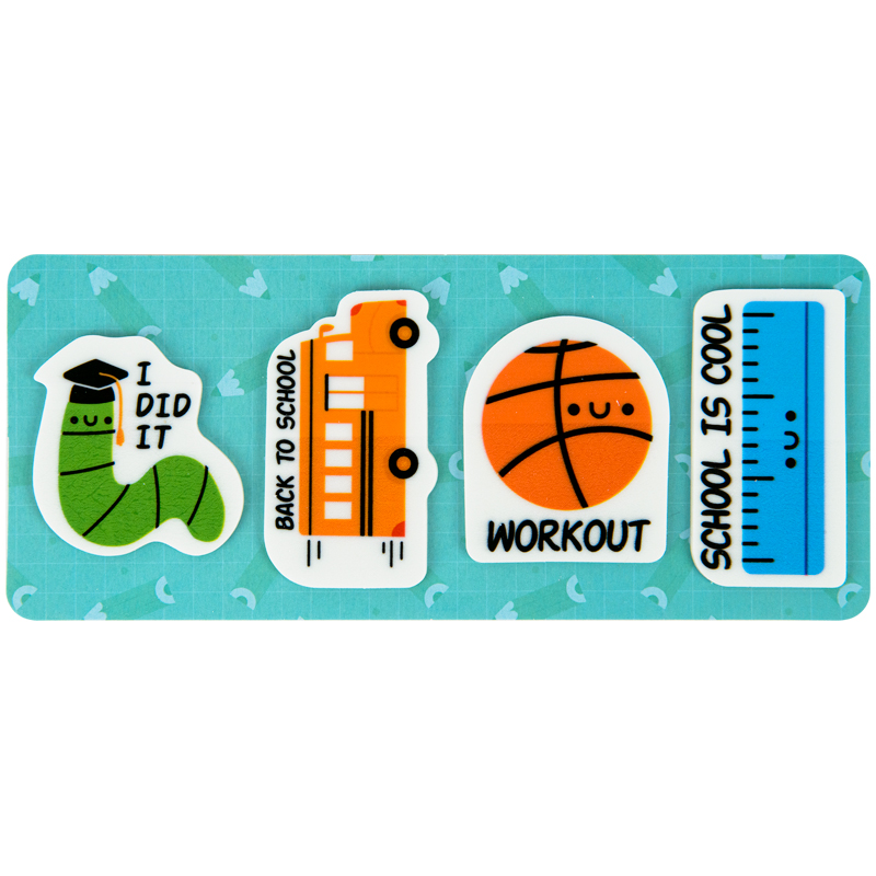 Index registers "Kite" /K22-479-4/ plastic 4x20 pcs, 35x50 mm "School" (1/25/100)