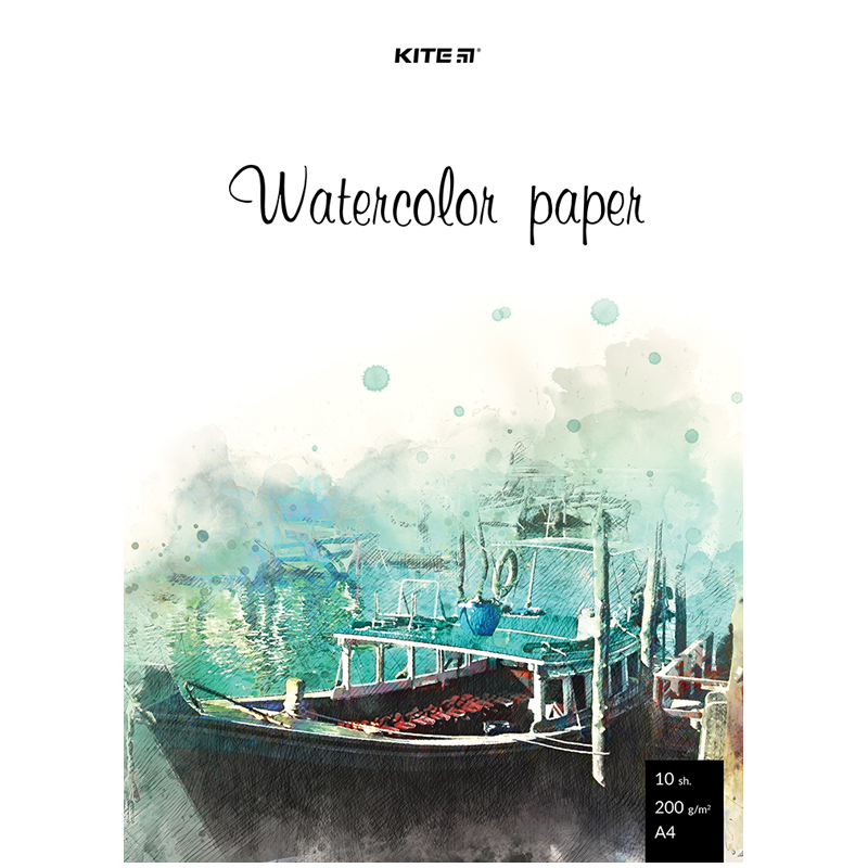 Paper for watercolors "Kite" /K23-267/ A4/10 sheets. 200g/m2 (1/100)