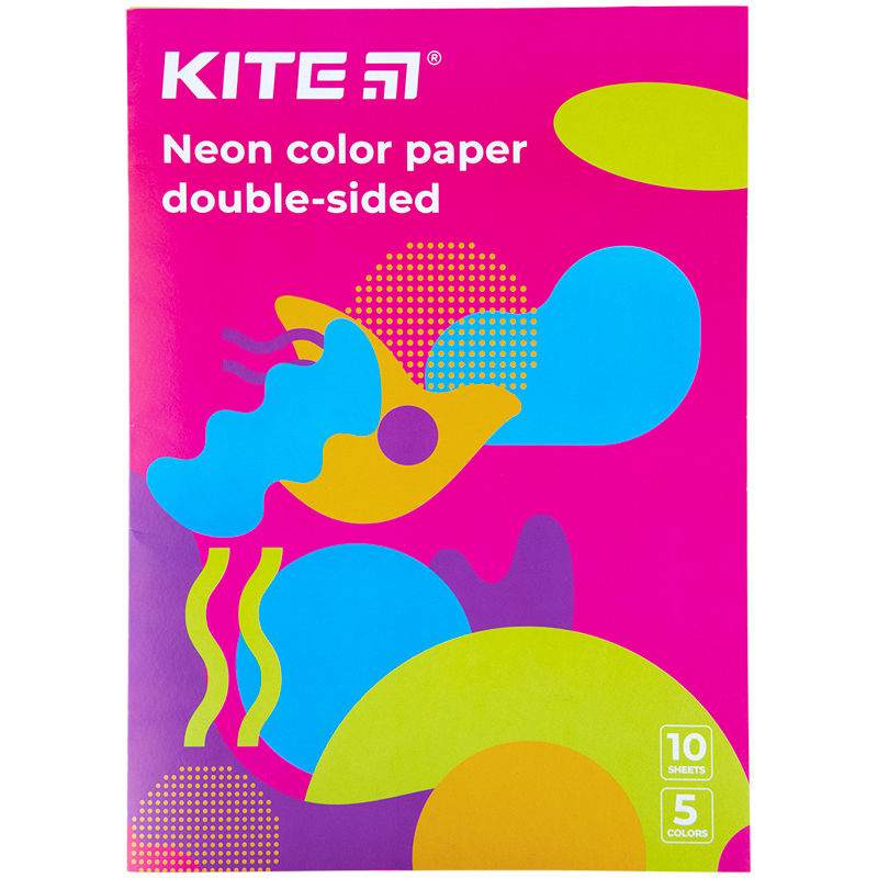 Colored paper "Kite" /K22-252-2/ neon. A4/(10 sheets/5 circles) "Kite Fantasy" (1/50)