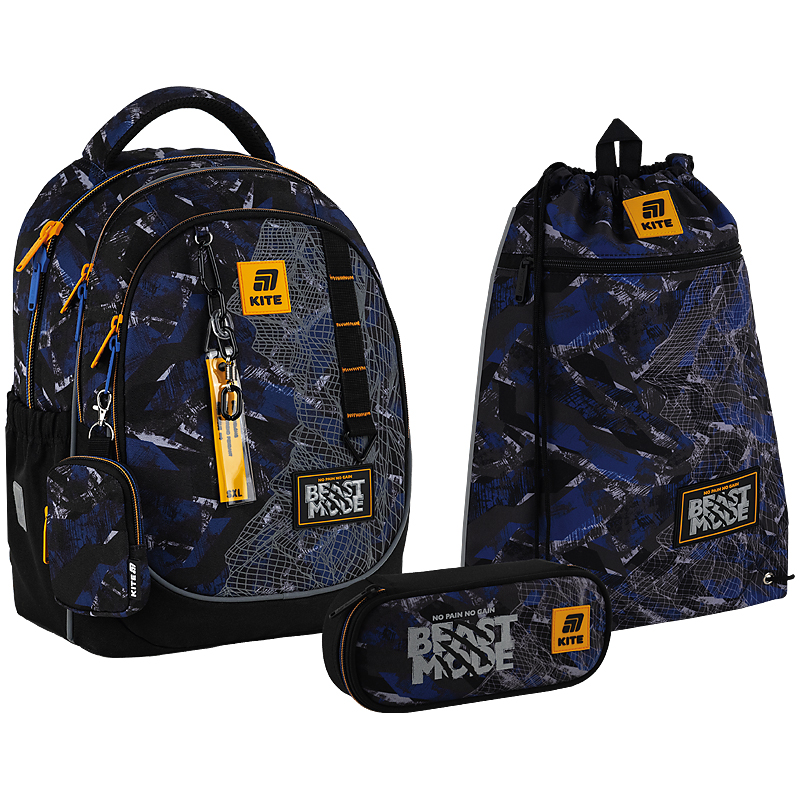 "Kite" set /SET_K25-700M-4/ backpack + pencil case + shoe bag 700 Beast Mode (1/6)