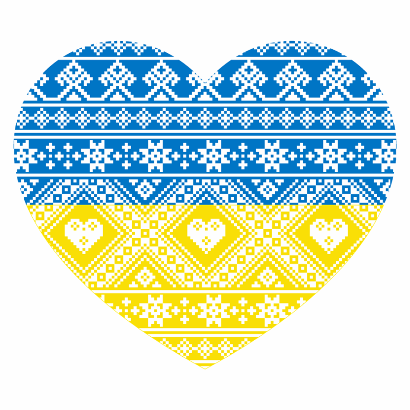 Picture on cardboard with outline "ROSA START" 30*30, WITHOUT PAINTS, Patriotic, "Heart of Ukraine"