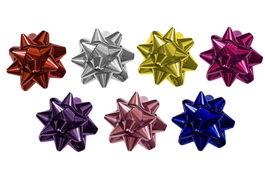 Foil bows "WB" /10335/ 2.5" (6.3 cm), in a plastic box 40 pcs/pack (1/60)