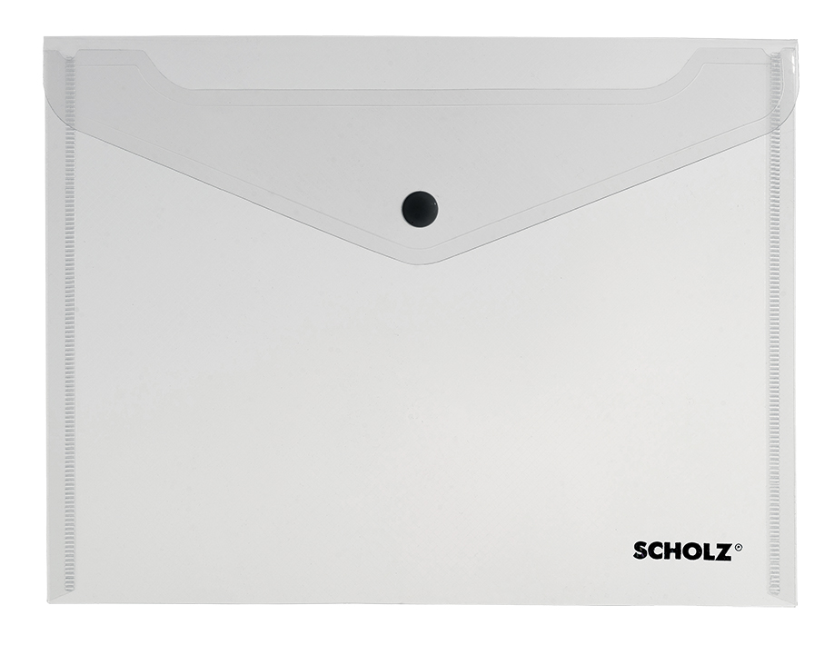 Папка-конверт на кнопці В5 "SCHOLZ" /03501/ прозор. (12/240/480)