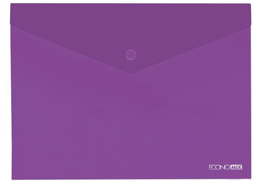 Папка-конверт на кнопці В5 "ECONOMIX" /E31302-12/ 180 мкм, фактура "глянець", фіолетова (12/180)