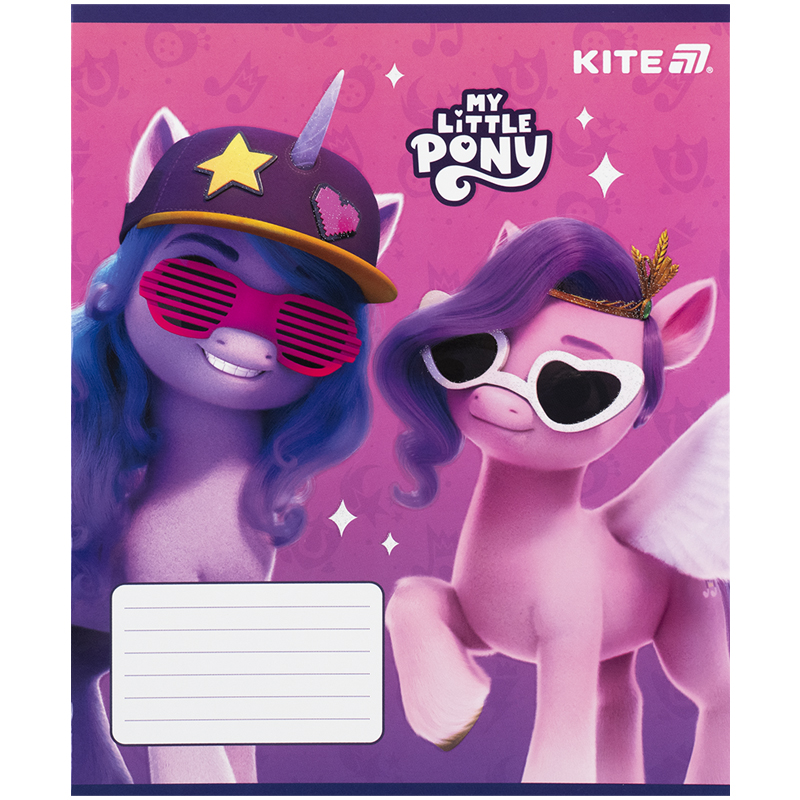 Student's notebook "Kite" 12 sheets// /LP25-235/ UV varnish + glitter, My Little Pony (25/600)