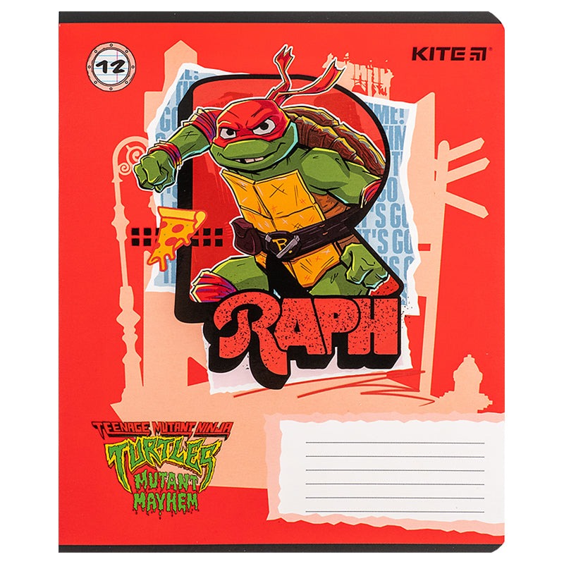 Student's notebook "Kite" 12 sheets == /NT24-234/ soft touch + UV varnish, TMNT Mutant Mayhem (25/600)
