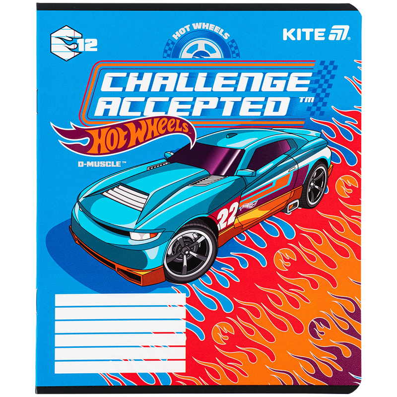 Зошит уч. "Kite" 12арк.== /HW25-234/ гібр. лак + УФ лак, Hot Wheels (25/600)