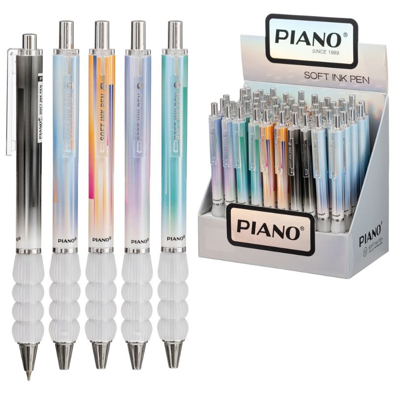 Automatic oil pen "PIANO" /PT-030/ 0.7mm, blue, Soft ink Pen (50/2400)