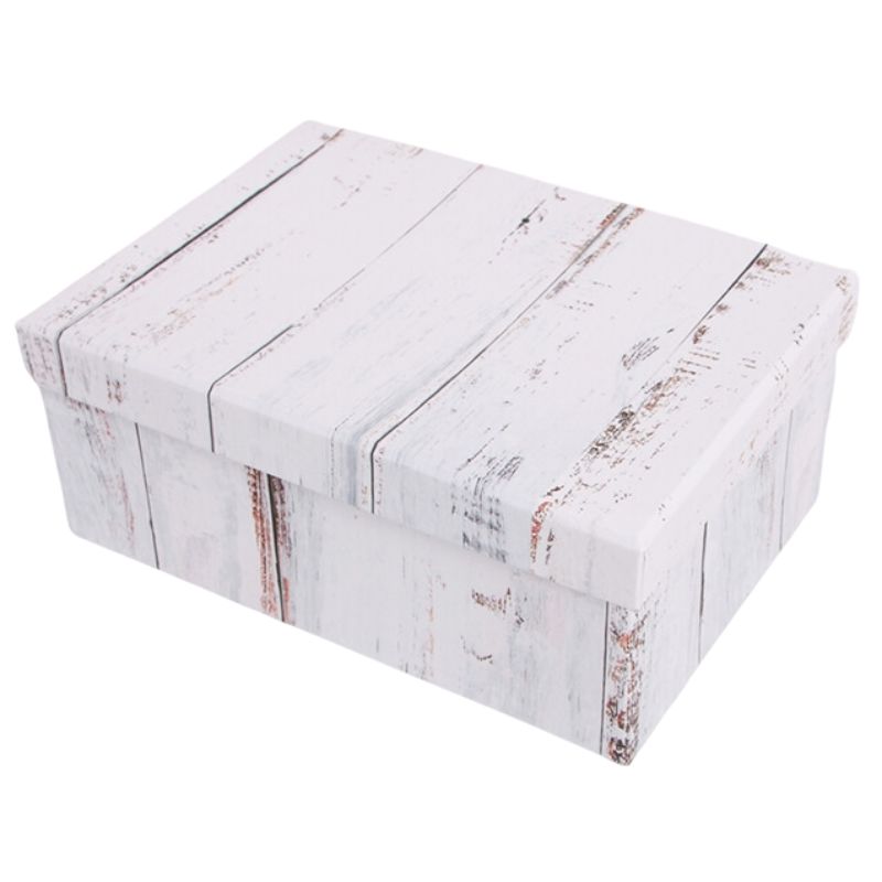 Gift box /281674/ rectangular 10 pcs/pack white wood, 34x26x15.5-17x11x6.5 cm