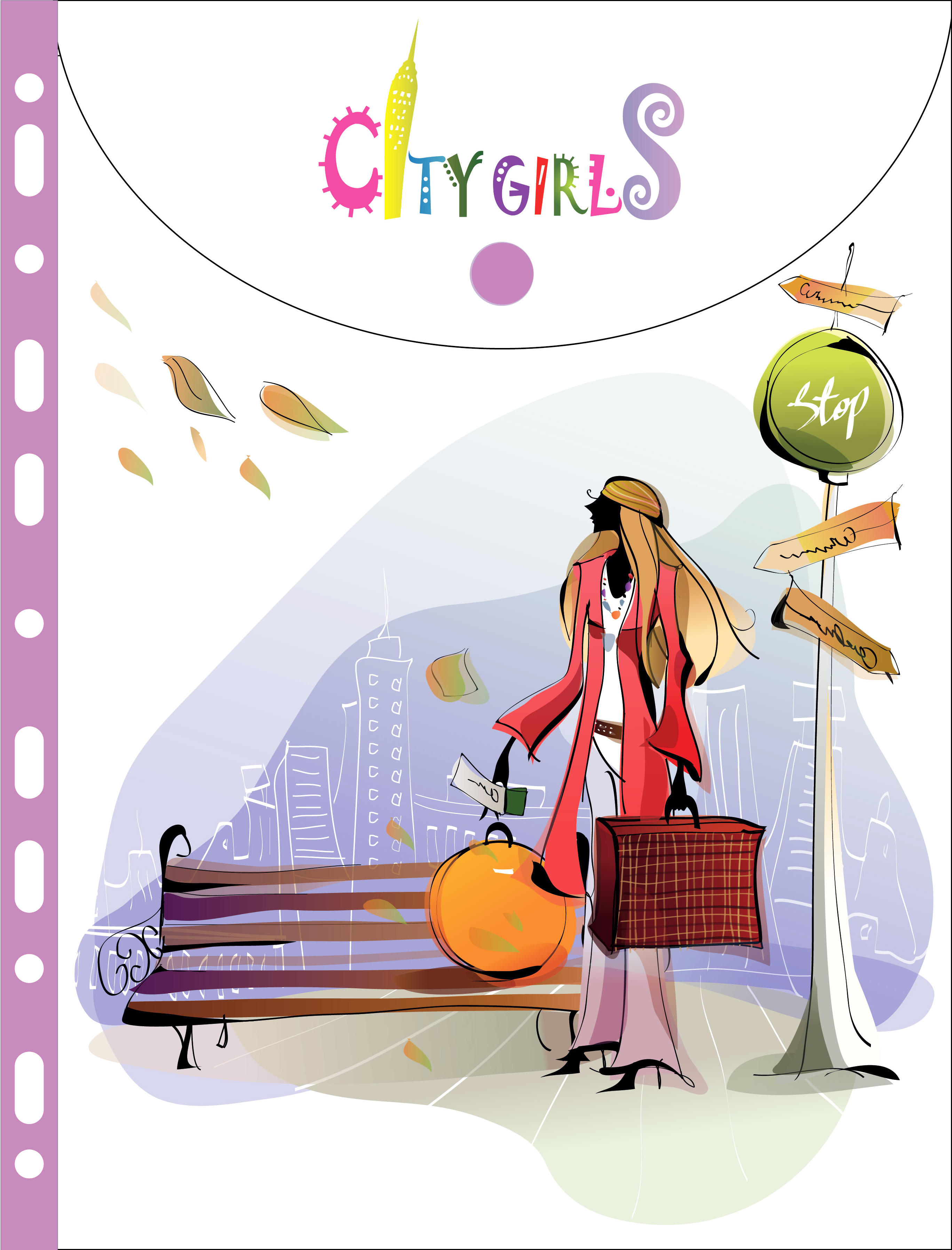 A4 velcro envelope folder with vertical perforation. "Leo" /490719/ L6003 "City girls" (1/12/240/480)