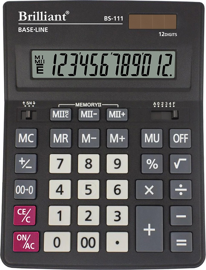 Калькулятор "Brilliant" /BS-111/ настол.12-разр.2пам.204*155*37мм