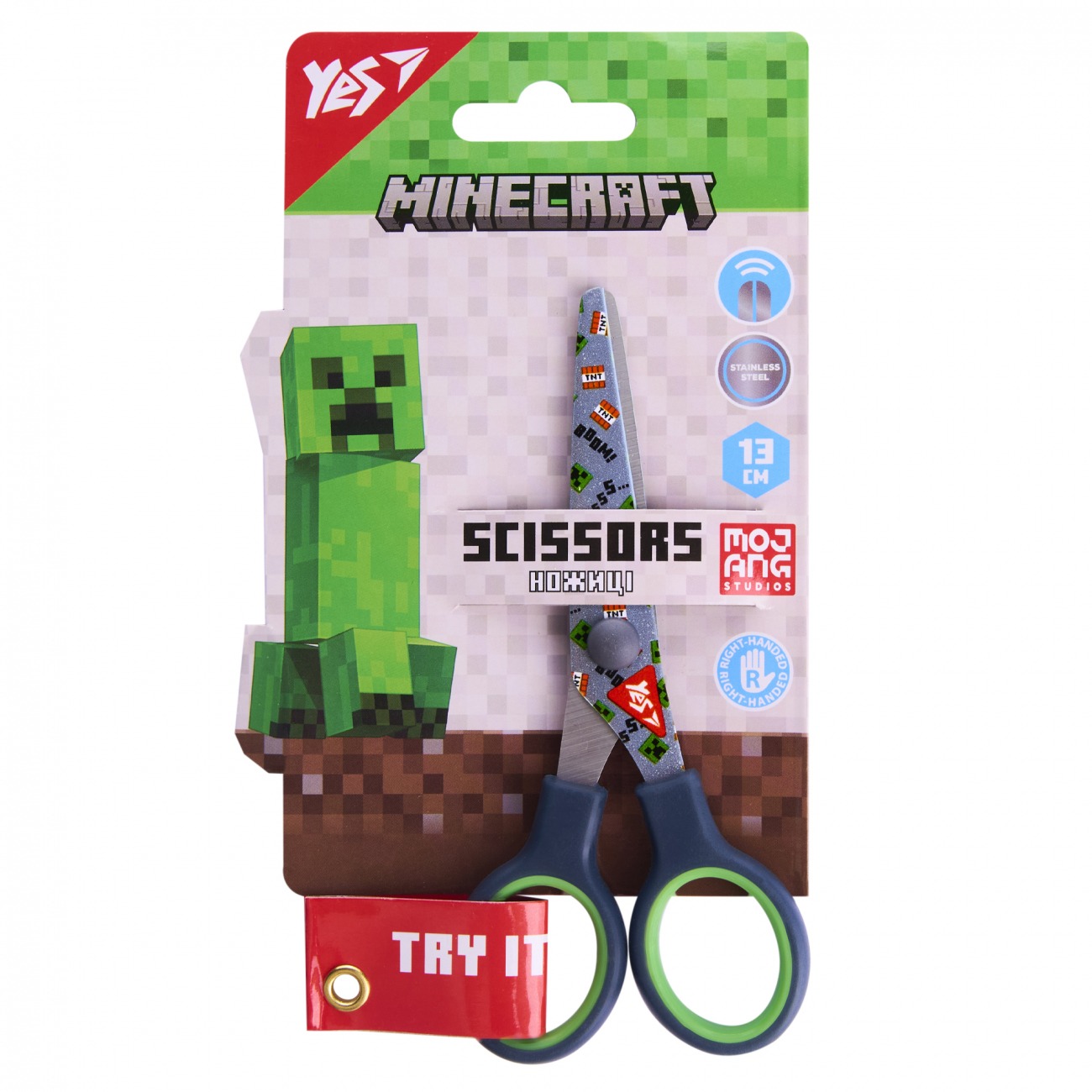 Ножиці "Yes" 13см /480470/ "Minecraft", з принтом на лезі (1/12/360)