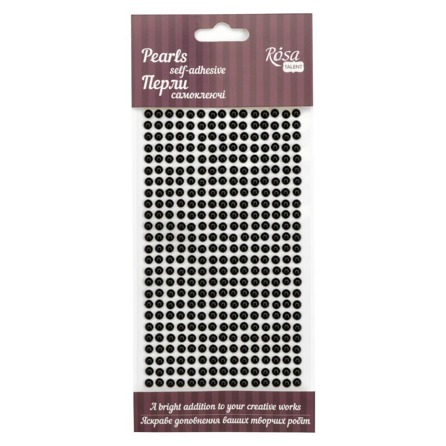 Self-adhesive pearls "ROSA Talent" /622/ black, 5 mm, 375 pcs