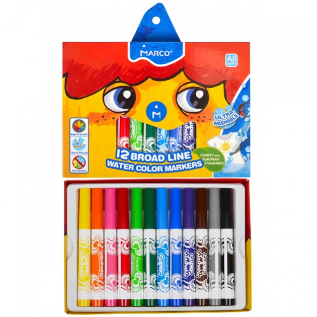 Markers "Marco Super Washable" 12 pcs. /1632-12СВ/ Jumbo (1/12/48)