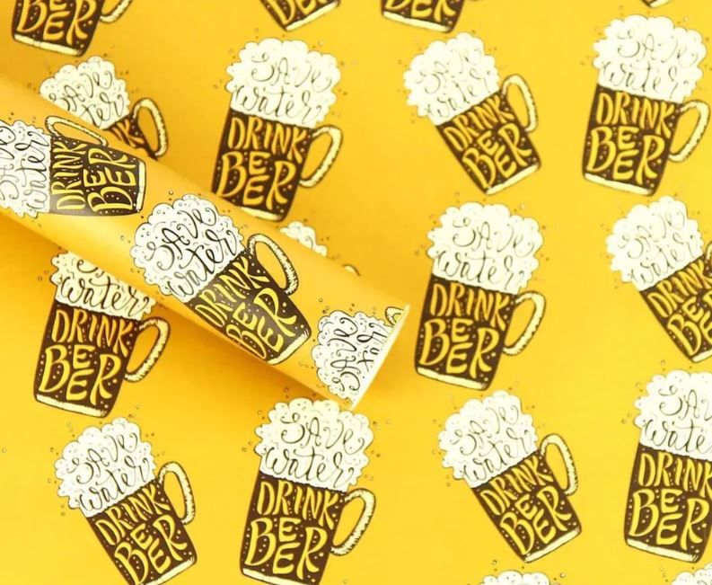 Папір пакувальний офсет "Unison" /PCZ10070-10-612/ drink beer  0,7*1м, 10арк.