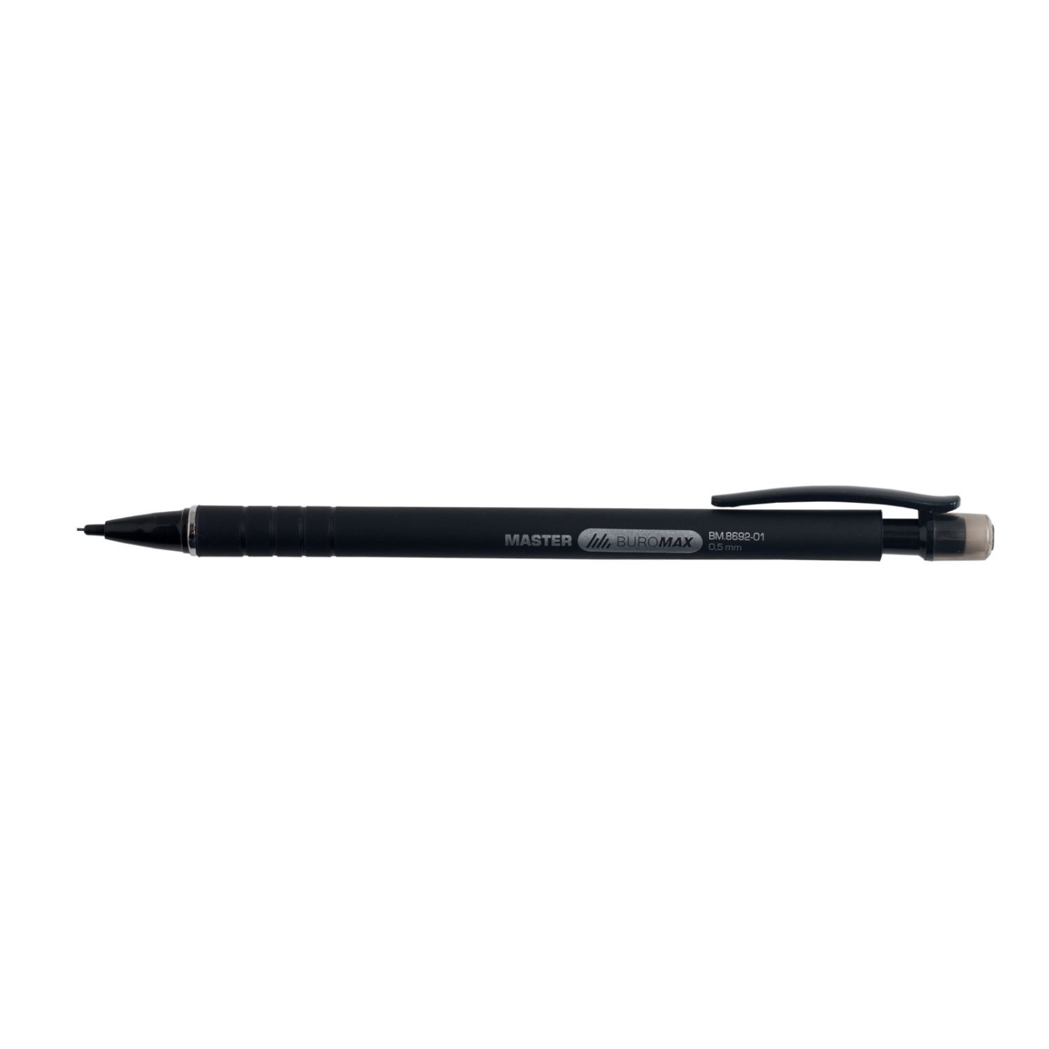 Олівець механічний "BuroMAX" /BM.8692-01/ MASTER, Rubber Touch, 0.5 мм, чорний (20/200)