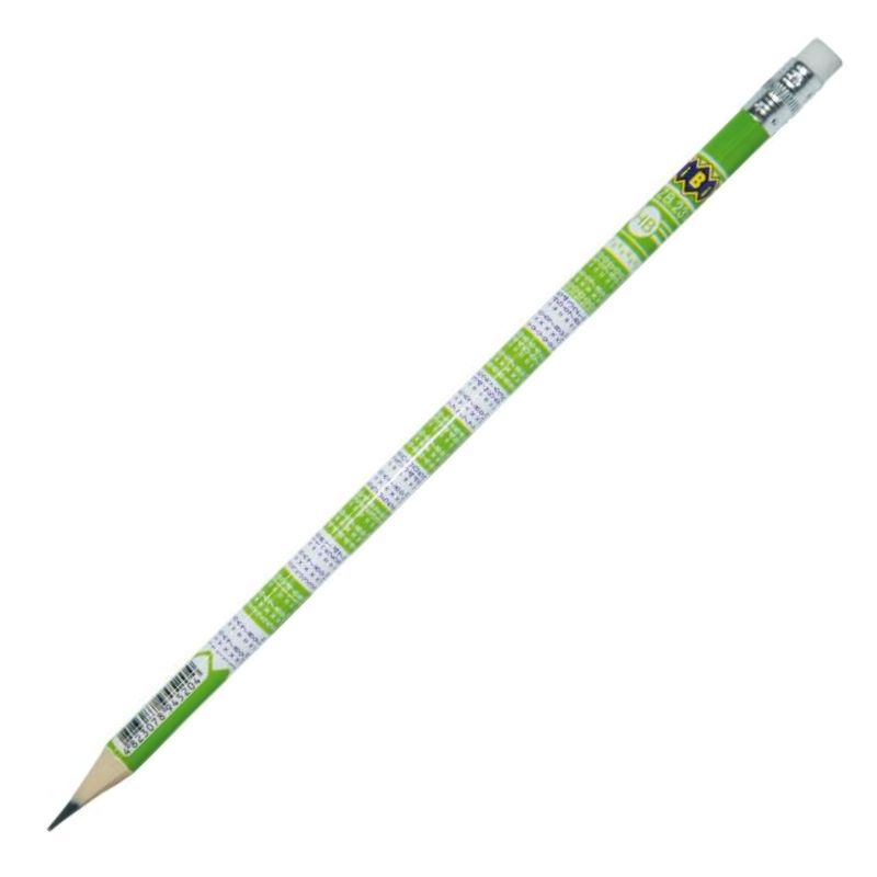 Graphite pencil "ZiBi" /ZB.2314/ TABLE (Multiplication table) HB, with eraser, 100 pcs./tube (100/2400)