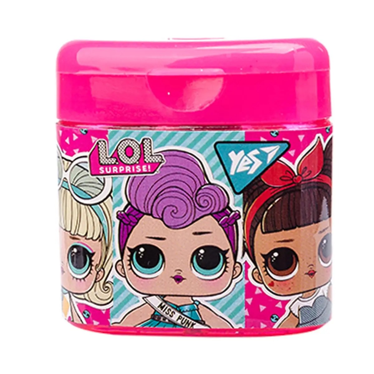 Double sharpener "YES" /620486/ "LOL" with container, with lid (24/1440)