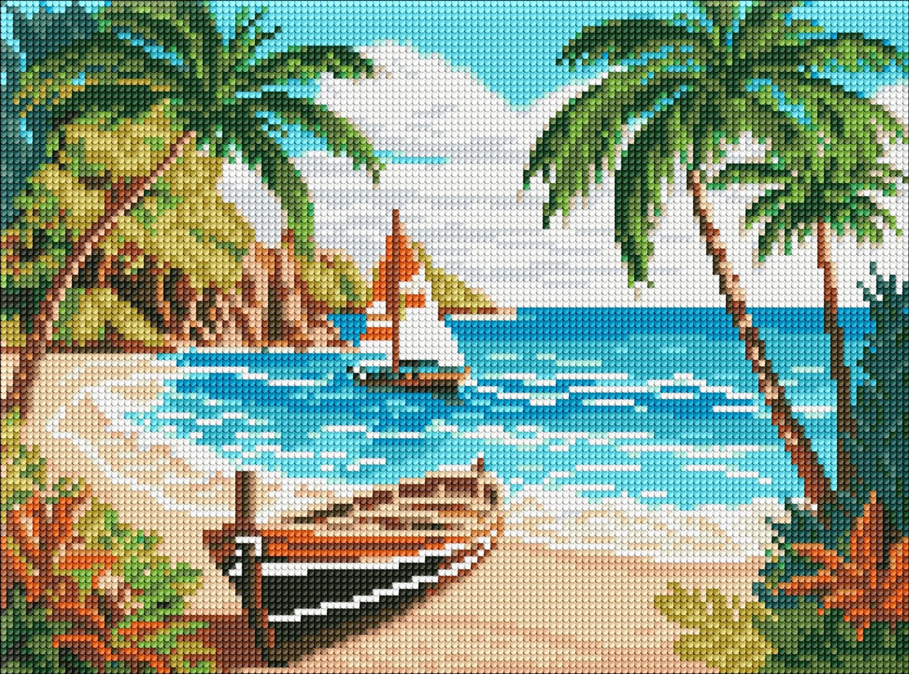 Diamond mosaic "Ideyka" /AMO8137/ "Ocean coast" 30*40cm