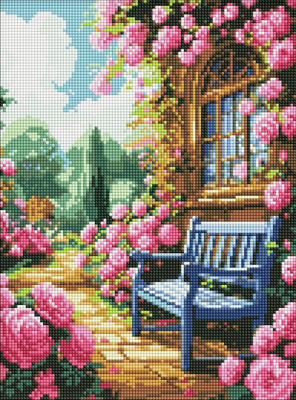 Diamond mosaic "Ideyka" /AMO8140/ "Flower Garden" 30*40cm