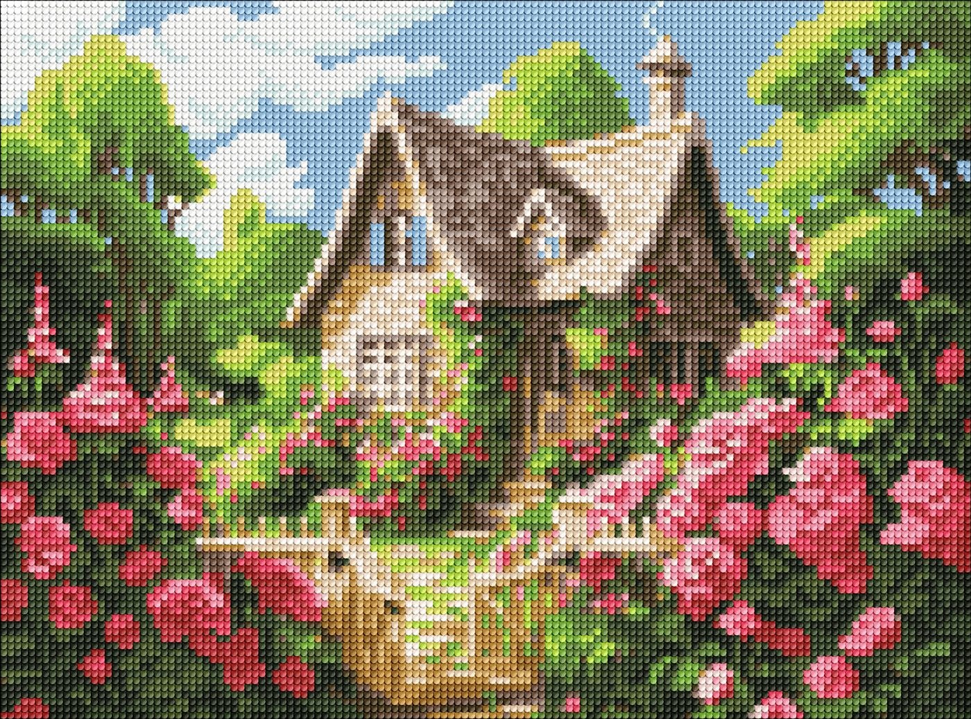 Diamond mosaic "Ideyka" /AMO8141/ "Cozy house" 30*40cm