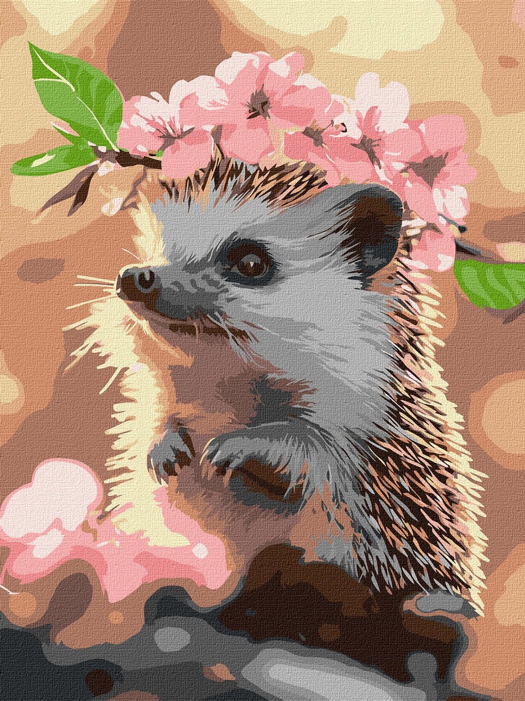 Picture by number "Ideyka" /KHO6756/ "Hedgehog in cherry blossom" 30*40cm