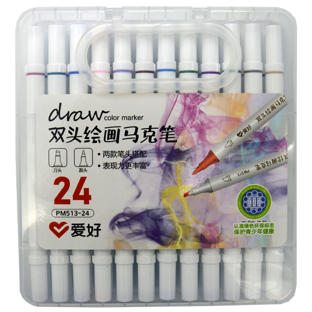 Sketch Marker double-sided AKV. "AIHAO" /PM513-24/ 24pcs/set (1/12/48)