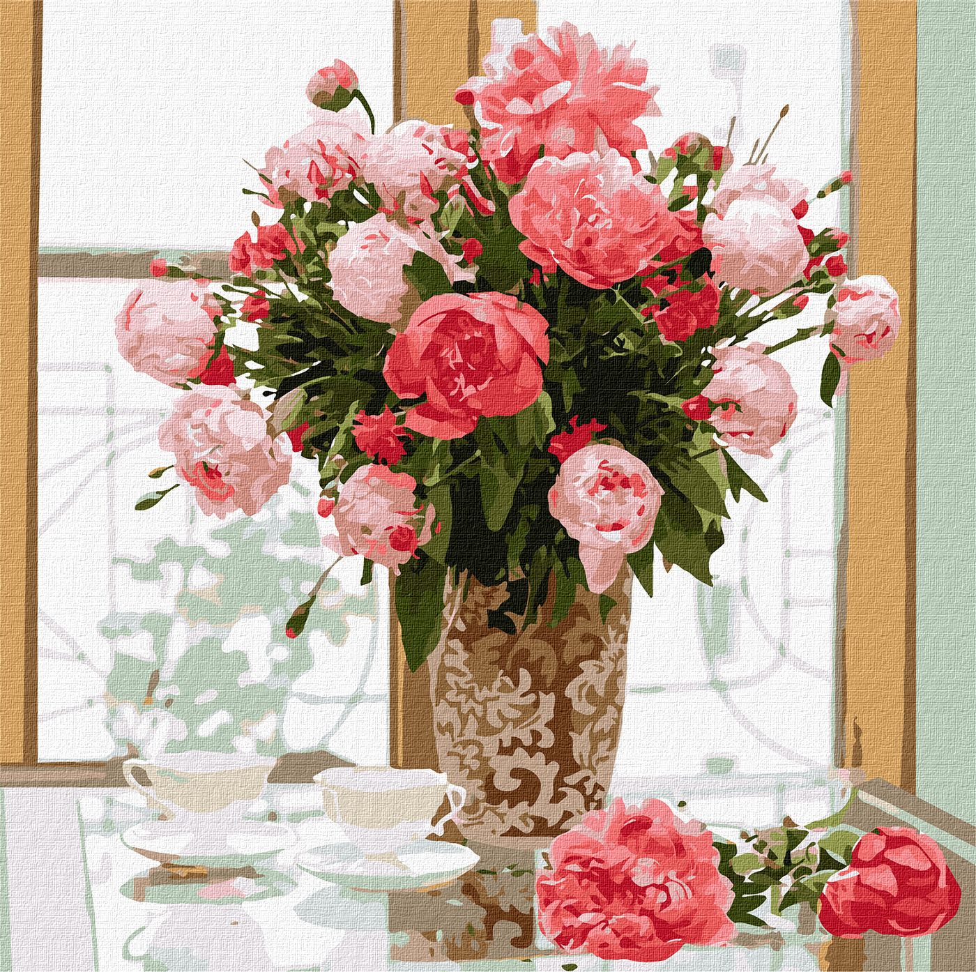 Paint by number "Ideyka" /KHO3201/ Bouquet "Favorite pink peonies" 50x50cm