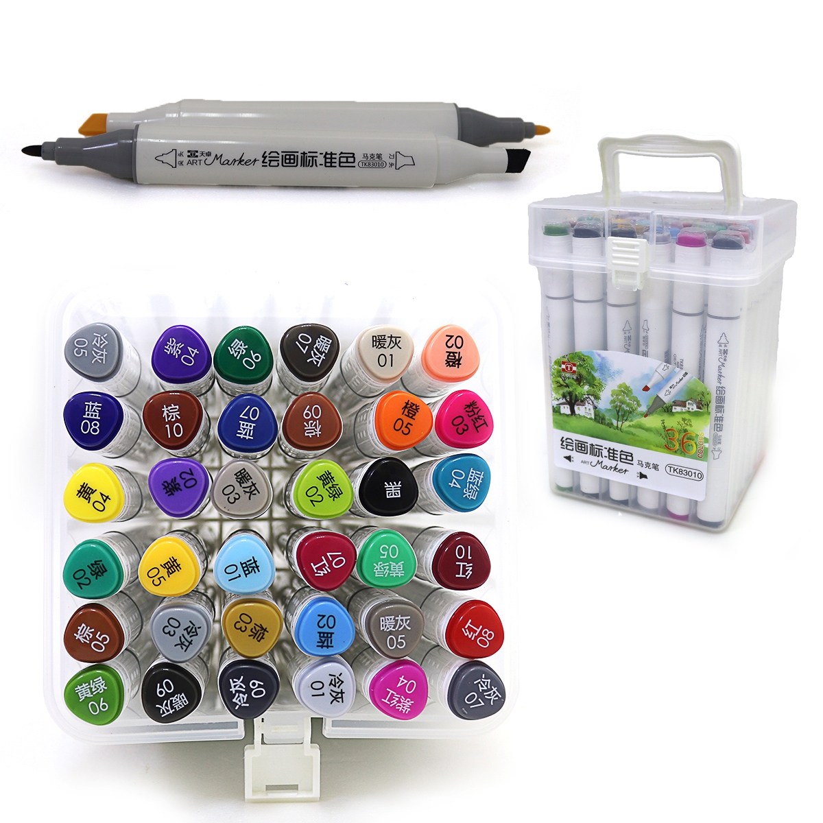 Double-sided sketch marker "JO" /TK83010-36/ triangular. 36 pieces/set of layers. container (1/18)