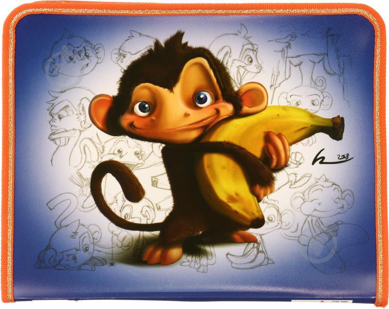 Folder for notebooks with zipper A5 "Polymer" /460515/ "Monkey" (20)