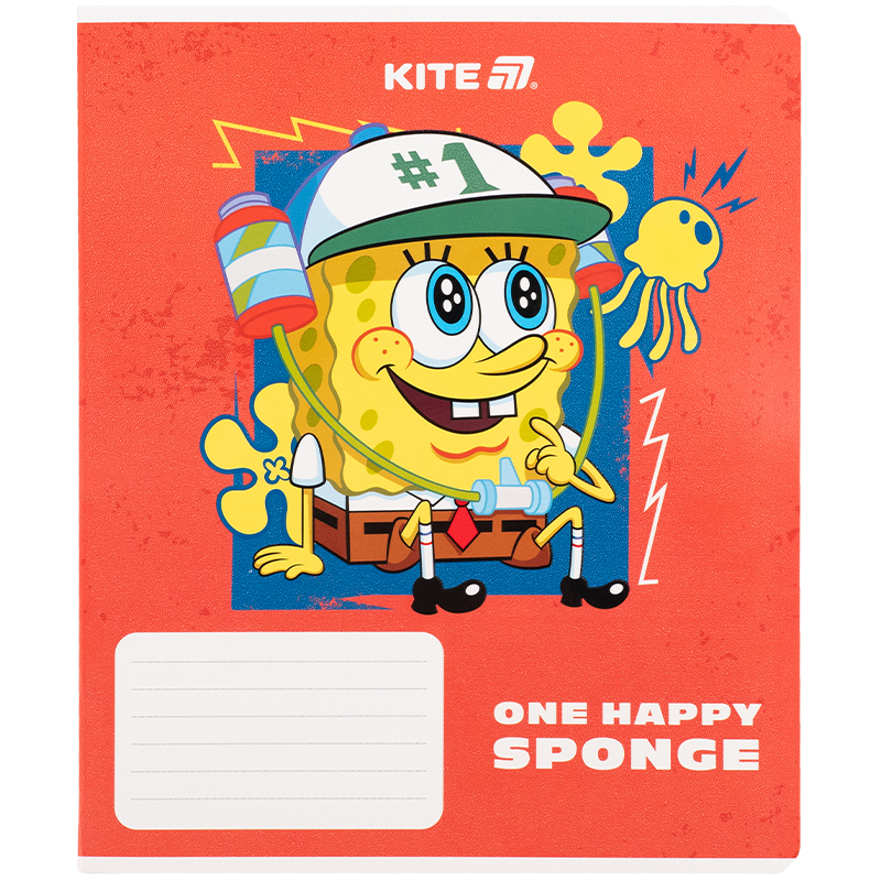 Student's notebook "Kite" 18 sheets # /SB25-236/ Hebrew varnish + UV varnish, SpongeBob SquarePants (20/400)