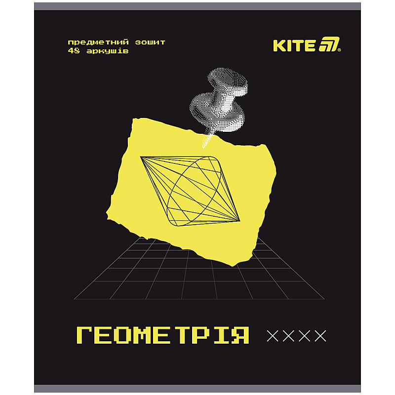 Зошит уч. "Kite" 48арк.# /K25-240-1/ ПРЕДМЕТКА гібр лак+УФ, Tehno, геометрія (10/200)