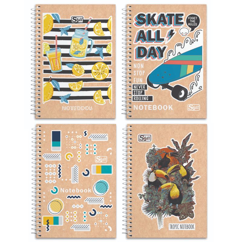 Notebook A6/80 "SKILL" /СБВ-14К/ # kraft spiral lateral #6777 (1/8/160)