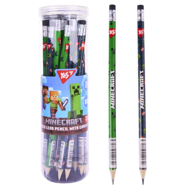 Pencil "Yes" /280682/ "Minecraft" round with eraser 36pcs/tube (36/540/2160)