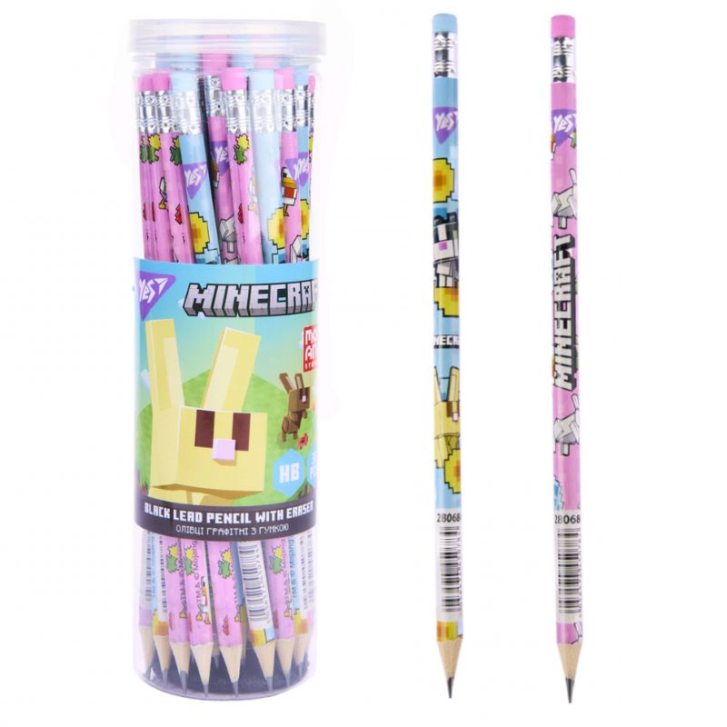 Pencil "Yes" /280684/ "Minecraft" round with eraser 36pcs/tube (36/540/2160)