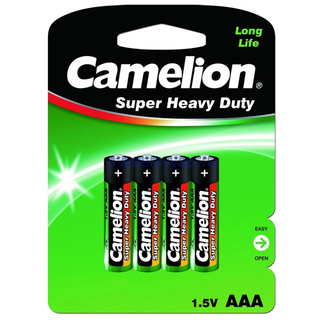 Battery "Camelion" /R03/4bl (green)/390/327/ salt, 1.5V, little finger (4/48)