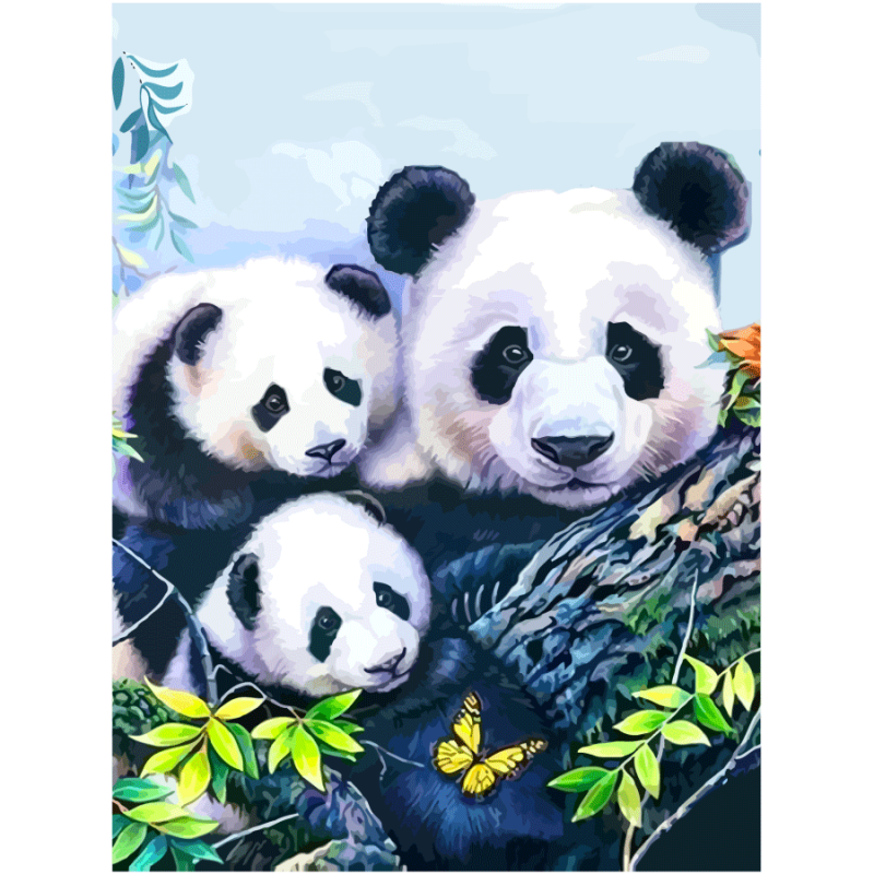 Painting on cardboard with outline "ROSA START" 30*40 Animals "Pandas" WITHOUT PAINTS /GPA284111/