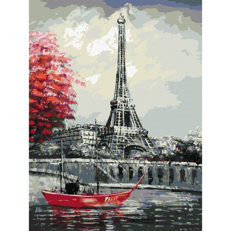 Painting on cardboard with outline "ROSA START" 30*40 Cities "Paris 3" WITHOUT PAINTS /GPA284216/