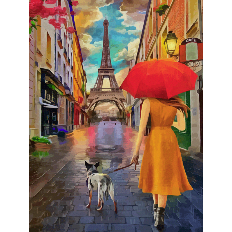 Painting on cardboard with outline "ROSA START" 30*40 Cities "Paris 7" WITHOUT PAINTS /GPA284220/