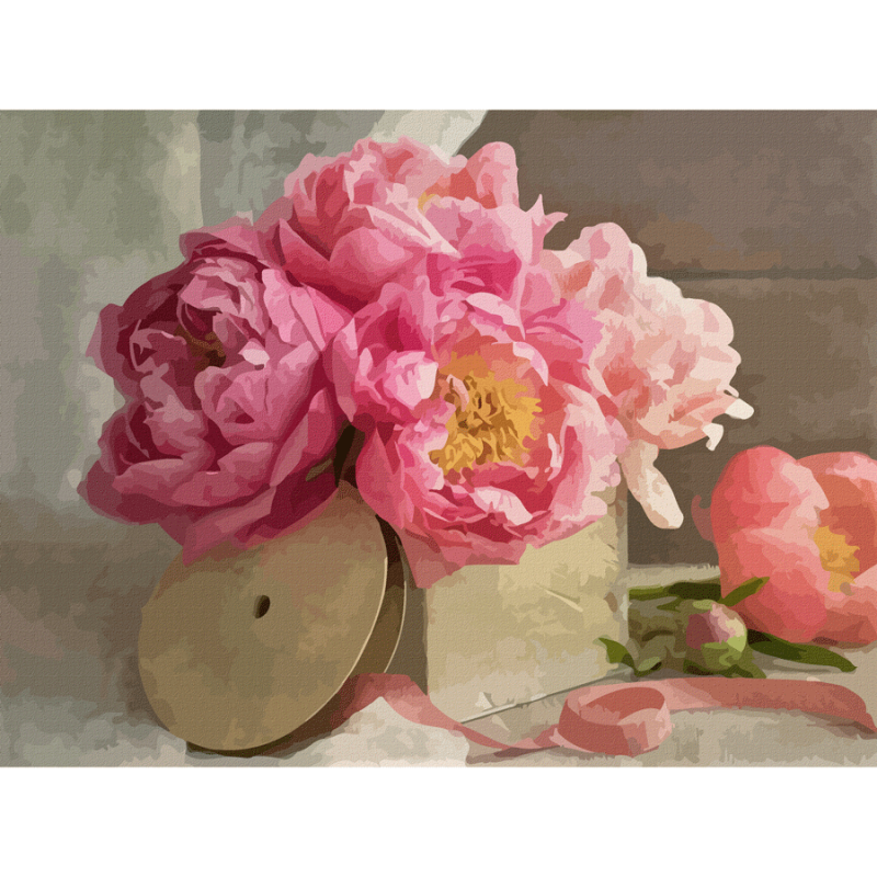 Painting on cardboard with outline "ROSA START" 30*40 Still life No. 44 WITHOUT PAINTS /GPA283244/