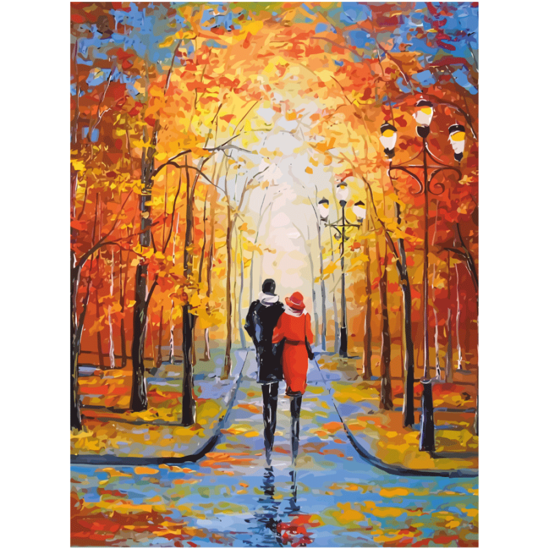 Painting on cardboard with contour "ROSA START" 30*40 Landscape No. 34 WITHOUT PAINTS /GPA283834/