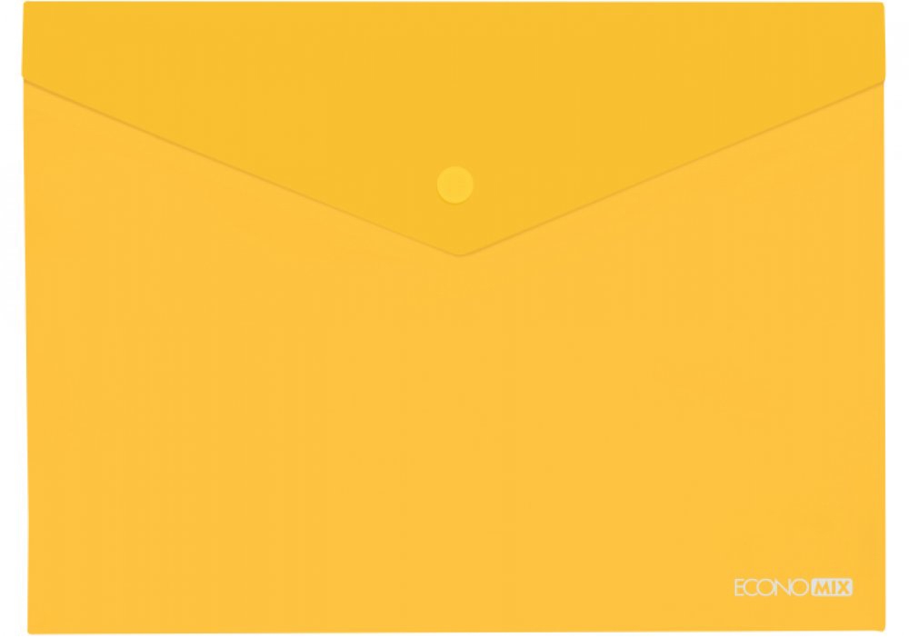Button-envelope folder B5 "ECONOMIX" /E31302-05/ 180 microns, texture "gloss", yellow (12/180)