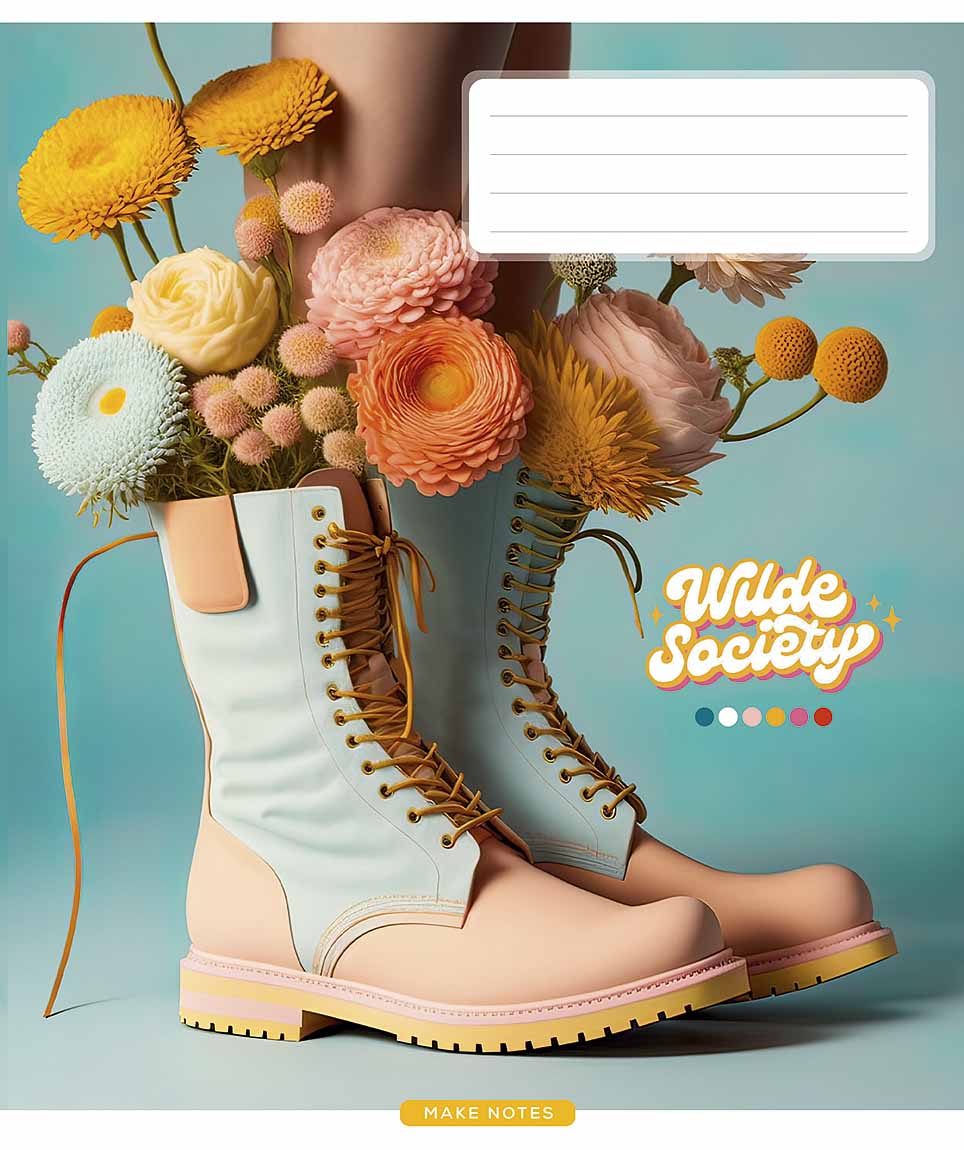 Student's notebook "Schoolboy" 48 sheets. # /3274K/ "Wilder society" VD varnish, (girl) (10/100)