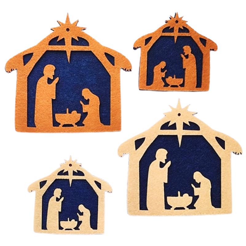 Blank "Diamond handles" /120778/ "Holy family", 6 cm, 9 cm, 4 pcs in a pack. NEW YEAR'S